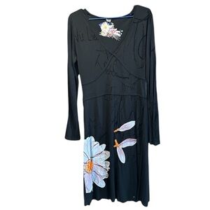 Pretty Desigual Long Sleeves Dress in Black